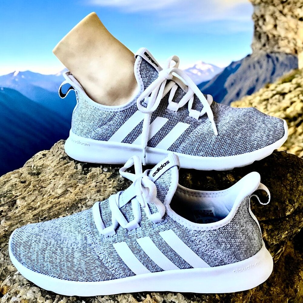 ADIDAS Gray Sneakers PrimeGreen Cloudfoam Pull On 8.5